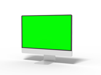 iMac desktop template with green screen for UI/UX Product Showcase on transparent background.