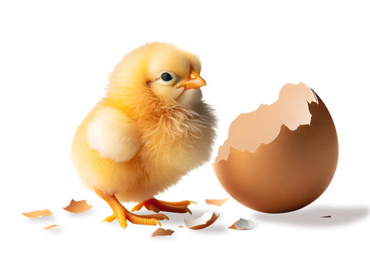 &eacute;closion d'un &oelig;uf avec un poussin qui sort - png fond transparent