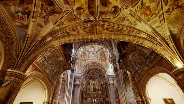 Renaissance church in Monasterio de San Jeronimo, Granada, Andalucia, Spain, stands as a testament to historical grandeur and religious artistry