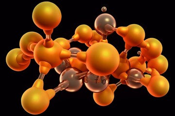 Illustration of tetrafluoromethane molecules. Generative AI