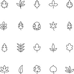 Leaf Vector Line Icon Set. Perfect for design, infographics, web sites, apps