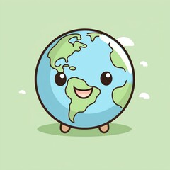 flat 2d vector illustration of globe, beautiful earth globe vector, attractive earth, plain white background, simple vector style graphic
