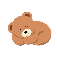 Sleeping teddy bear cub clipart © Painted Pixels