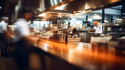 A kitchen with stainless steel appliances - long exposure