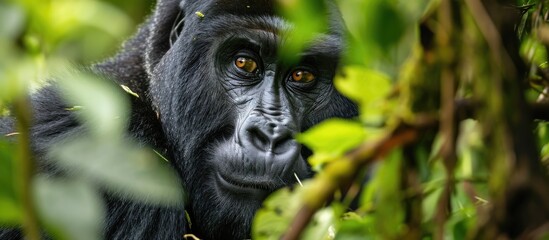 Gorilla in Virunga National Park, Congo.