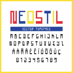 Foto auf Acrylglas Vector modular alphabet. De Stijl inspired typeface © Prismia