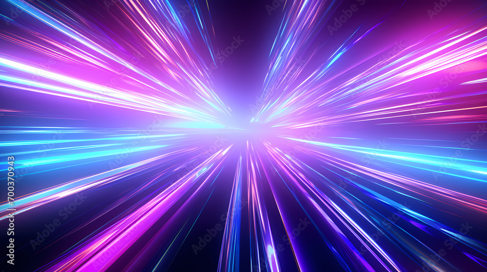 Wall mural digital technology blue rhythm wavy line abstract graphic poster web page ppt background with genera