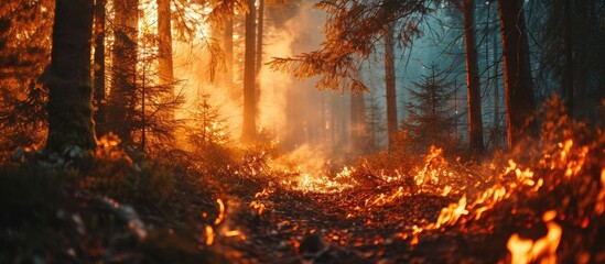 Forest on fire.