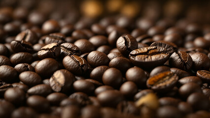 Fototapeta premium coffee beans background , Texture of coffee beans