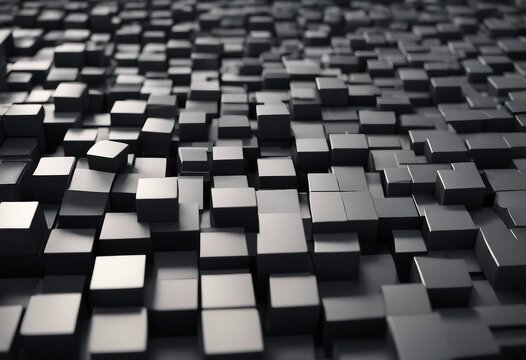 Black anthracite dark stone concrete cement texture with square cubes Mosaic background panorama