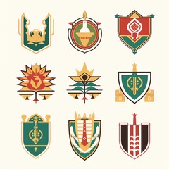 Obraz premium vector flat design palestine national emblems