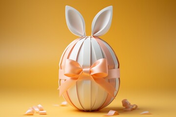 Easter gift with studio light. Background with selective focus and copy space