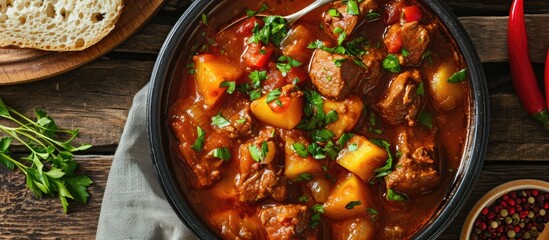 Stew made with meat and potatoes