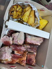 Meaty pork rind. Baked pork. Pork Meat. Minced meat and potatoes.