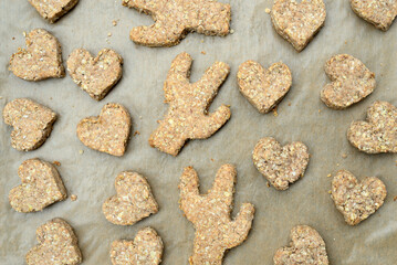 Dog cookies Sugarless Baking tray
