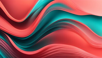 Coral and teal colors gradient abstract background, wallpaper.