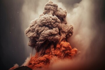 rapid-fire shots of a smoking volcano. Generative AI
