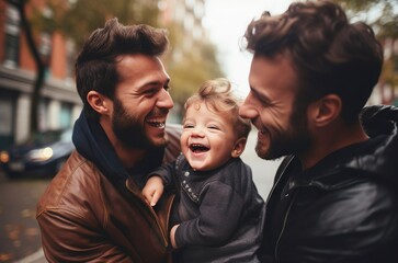 Portrait of a happy father and sons having fun. Enjoying some father son time