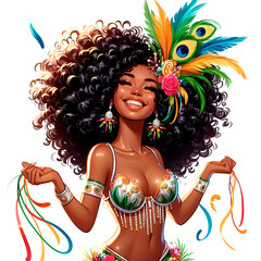 Rio's Carnival Elegance: Black Beauty in Vibrant Carnival Attire