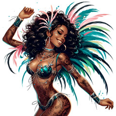 Samba Splendor: Enchanting Black Carnival Queen