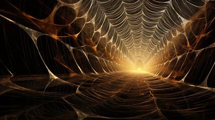 A Deep Spiderweb Pattern Tunnel Backdrop