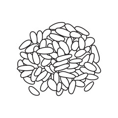 Obraz premium Hand drawn Kids drawing vector Illustration pine nuts in a cartoon style Isolated on White Background