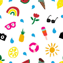 Summer Icon Seamless Pattern