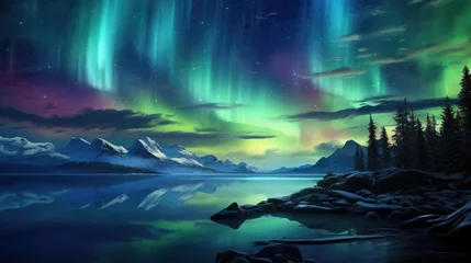  A stunning aurora borealis lighting up the night sky. © Galib