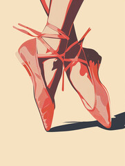 A Minimal Illustration Of A Pair Of Simple Elegant Ballet Shoes