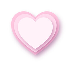 Vector paper heart on white background