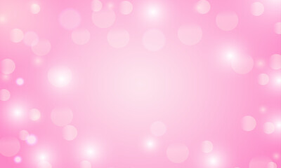 Vector pink background with glowing sparkle bokeh
