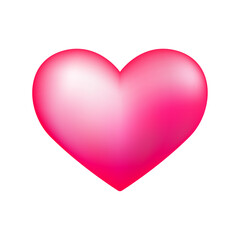Vector volumetric shiny pink heart icon for st valentines day