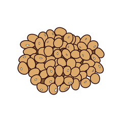 Kids drawing vector Illustration soybeans in a cartoon style Isolated on White Background