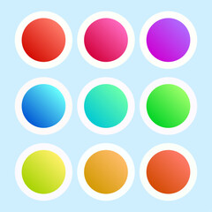 Vector beautiful colorful circles set on blue background