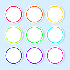 Vector white user interface button set on blue background