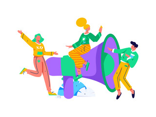 Notification announcement vector creative flat hand drawn illustration
