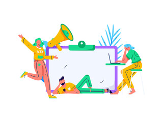 Notification announcement vector creative flat hand drawn illustration
