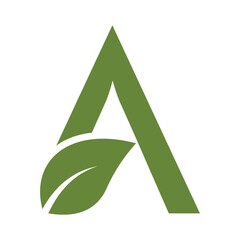 letter a leaf logo design