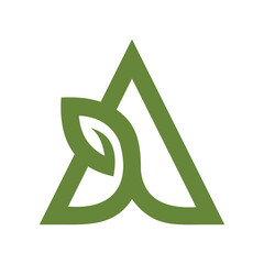 letter a leaf logo design