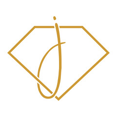letter j diamond logo design