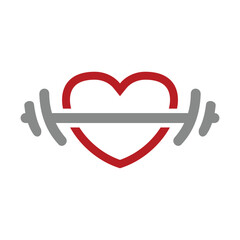 heart and gym logo design
