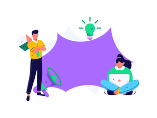 Notification announcement vector creative flat hand drawn illustration
