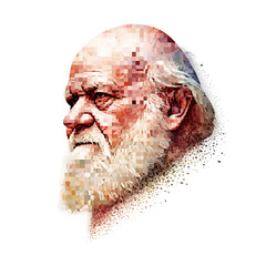 Charles Darwin Tribute. Darwin Day Watercolor