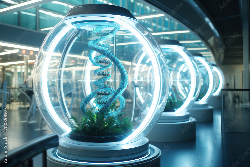 Canvas Prints a futuristic genetic research facility, symbolizing ongoing efforts to unlock the secrets of the hum