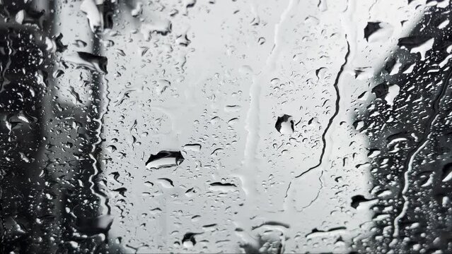 Rain on a Car Window Glass