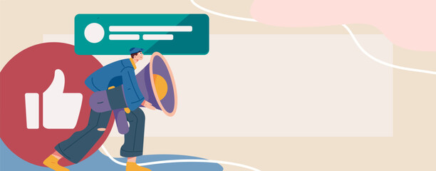 Notification announcement vector creative flat hand drawn illustration
