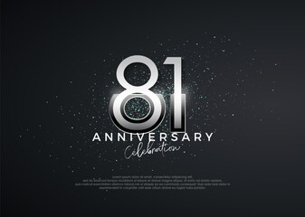 Simple and elegant numbers. 81st anniversary celebration. Premium vector for poster, banner, celebration greeting.
