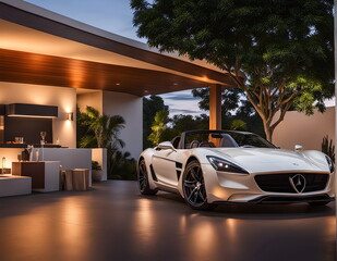 Luxury house with sport car