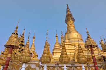 Naklejka premium Golden Shwesandaw Pagoda in Pyay, Bago Region, Myanmar