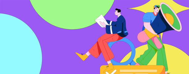 Notification announcement vector creative flat hand drawn illustration
